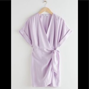 & Other Stories Purple Relaxed Wrap MiniDress